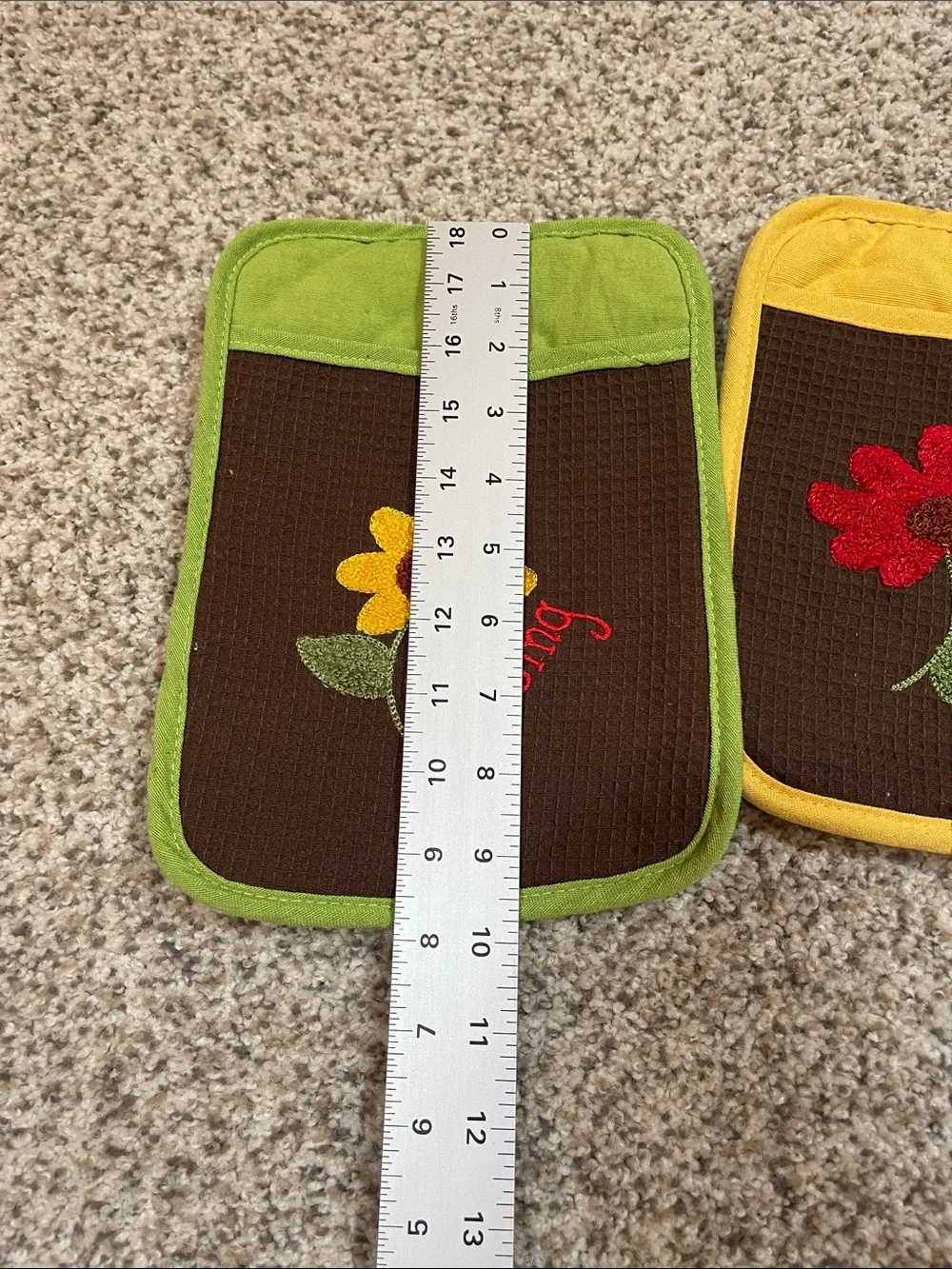 Farmhouse pot holder hot pads Harvest & Blessings Floral- Set of 2